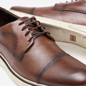 Sapato de Couro Metropolitan Bay Tan Cadarço