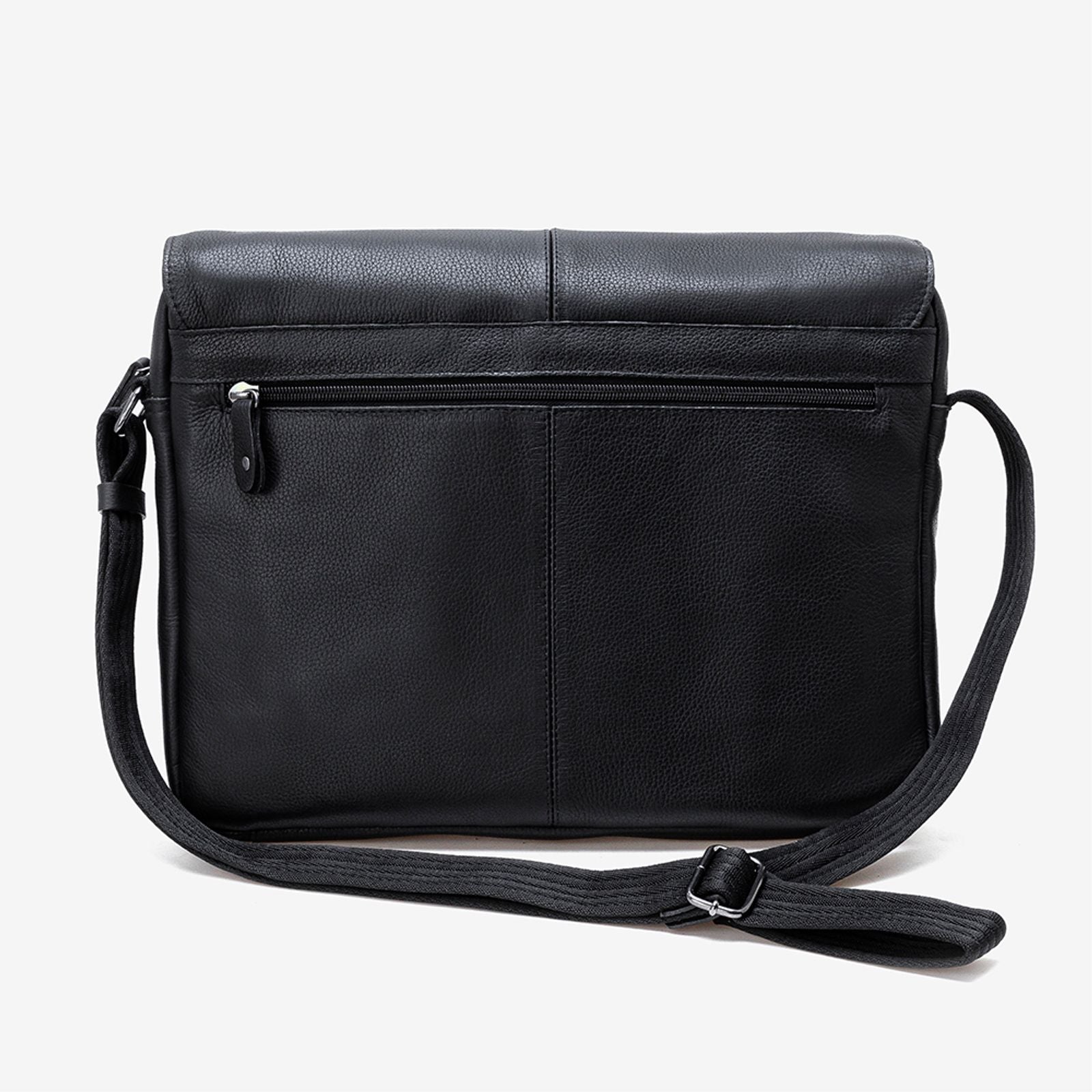 Bolsa Carteiro em Couro Preto